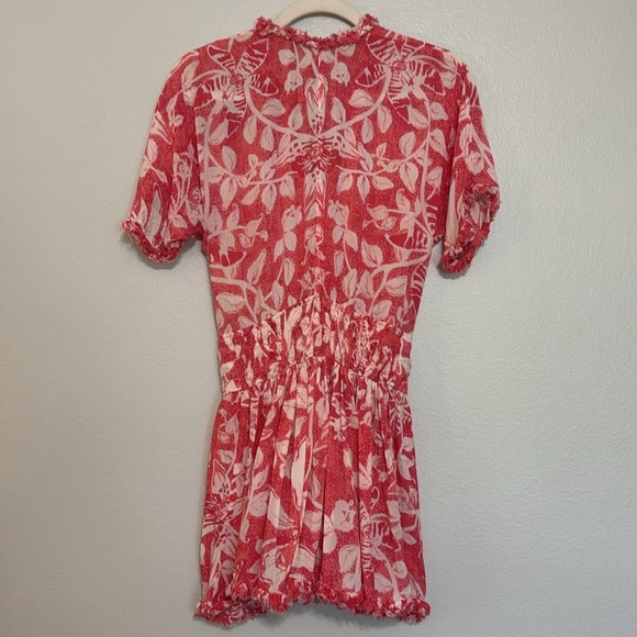 Poupette St Barth Women’s Josie Broderie Mini Dress in Pink Floral - Picture 6 of 9